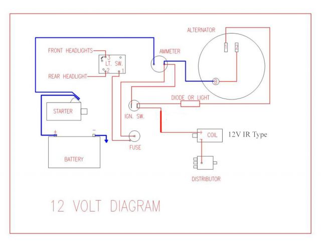 Wiring Diagram for Key Start & 12 Volt Alternator Conversion - Farmall Cub